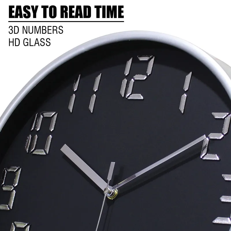 Centura Analog Wall Clock - Black, Grey media 9