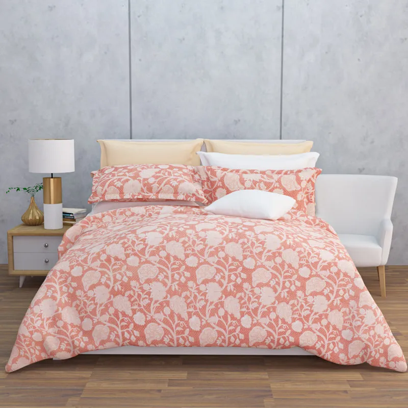 Dream Vines Cotton Bedsheet (Peach) - 144 TC media 7