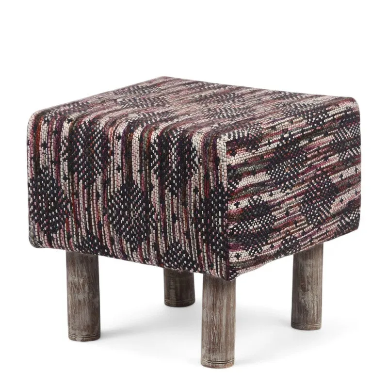 Wrixon Acacia Wooden Ottomans - Multicolor media 4