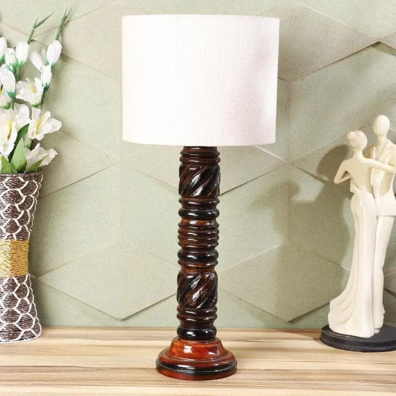 Sorar Wynn Fabric Table Lamp - White,Brown media 3
