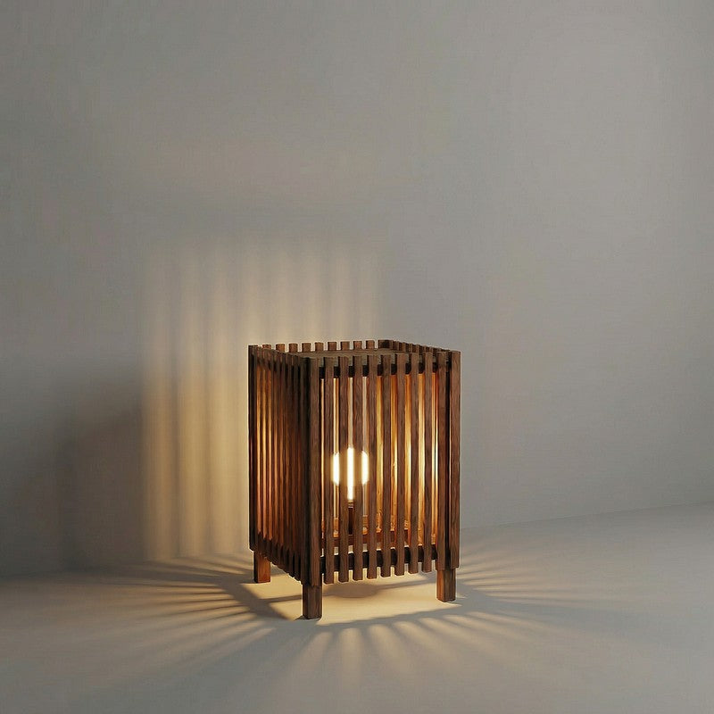 GeoCage Wooden Floor Lamp - Brown media 6