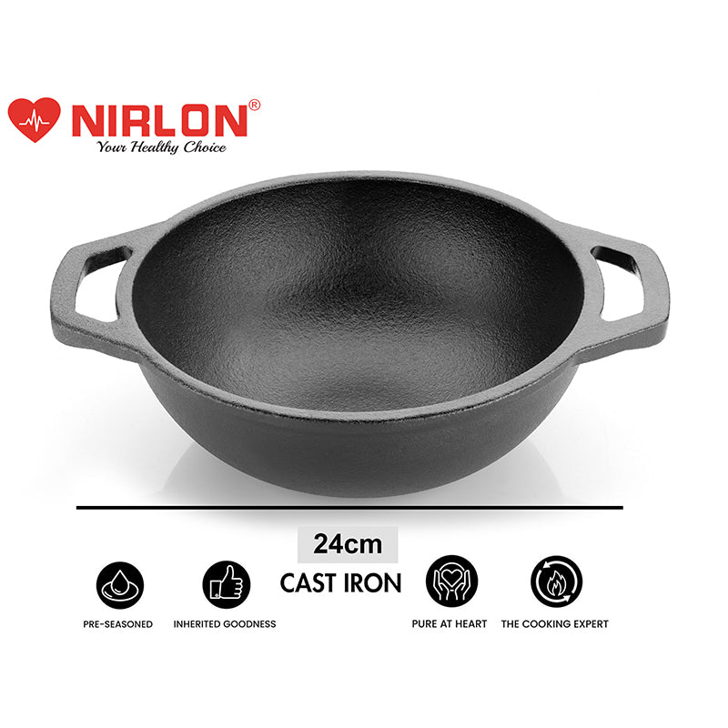 Nirlon Nirlon Cast Iron Kadhai - 2500 mL media 7