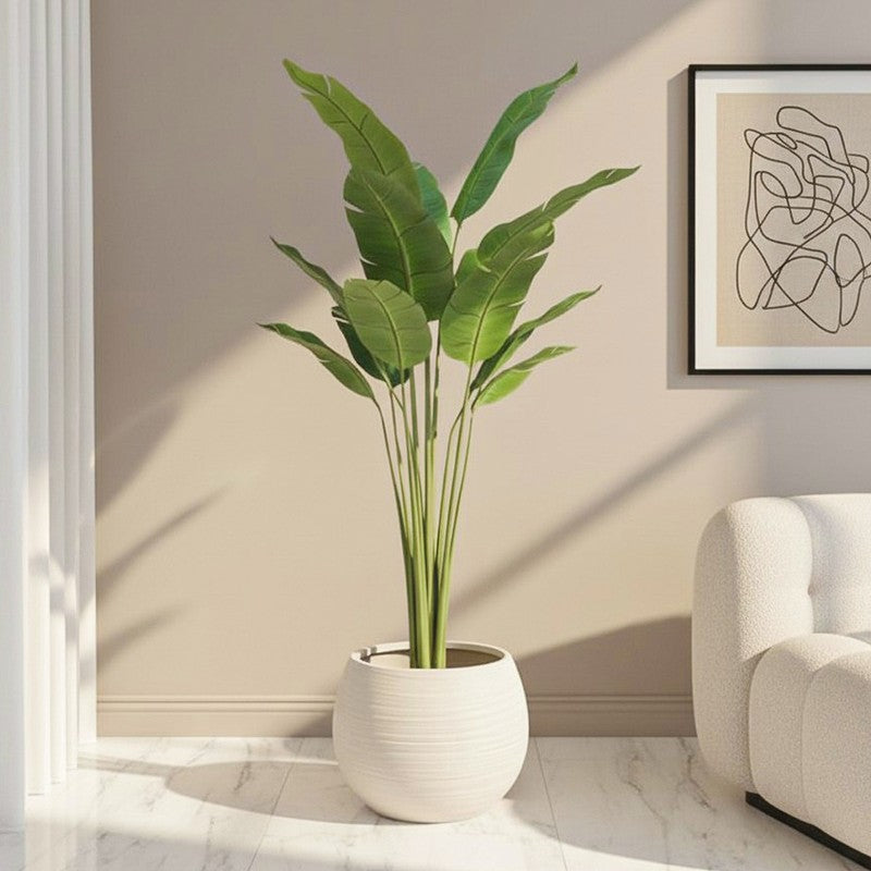 LushLeaf Artificial Plant With Black Plastic Pot - 5.6 ft