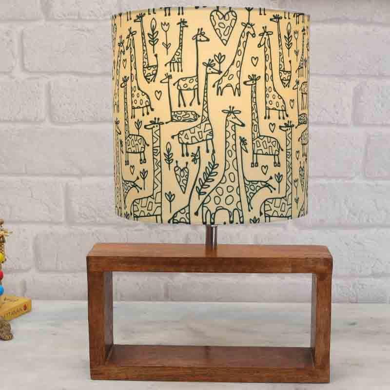 Tall Tales Rectangle Fabric Table Lamp - Brown,Beige