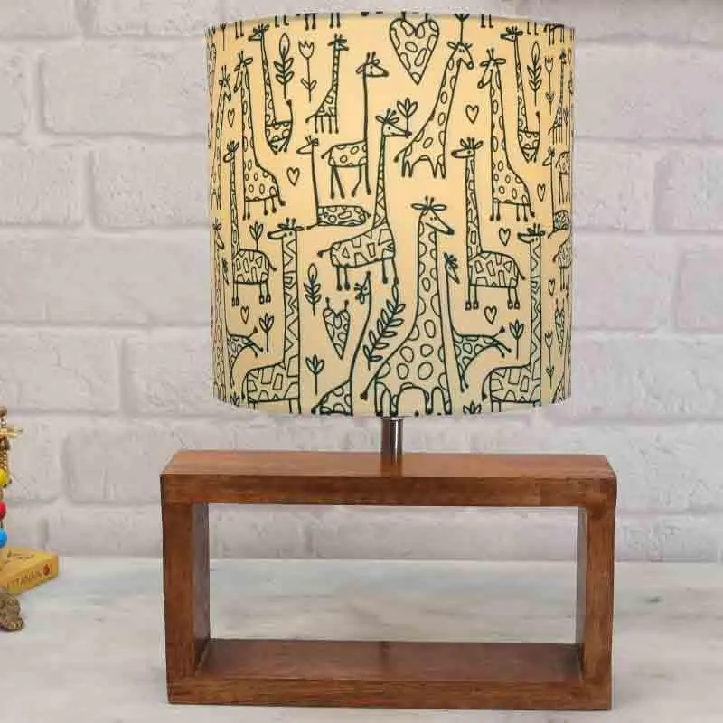 Tall Tales Rectangle Fabric Table Lamp - Brown,Beige media 1