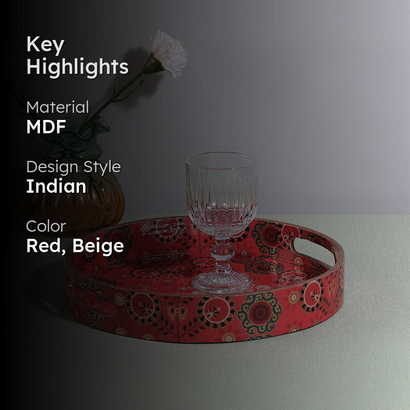 India Circus Adah Round Serving Tray media 2