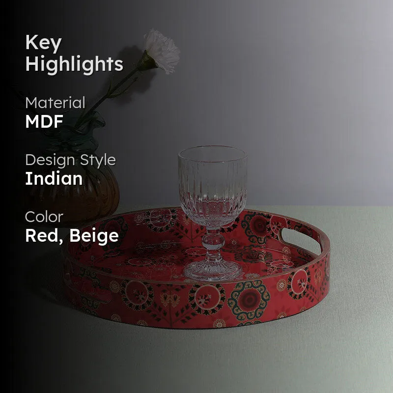India Circus Adah Round Serving Tray media 2