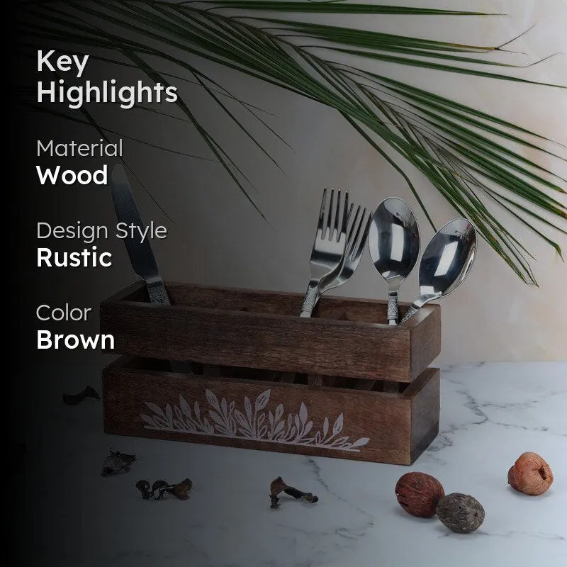 Nara Wooden Cutlery Holder media 2
