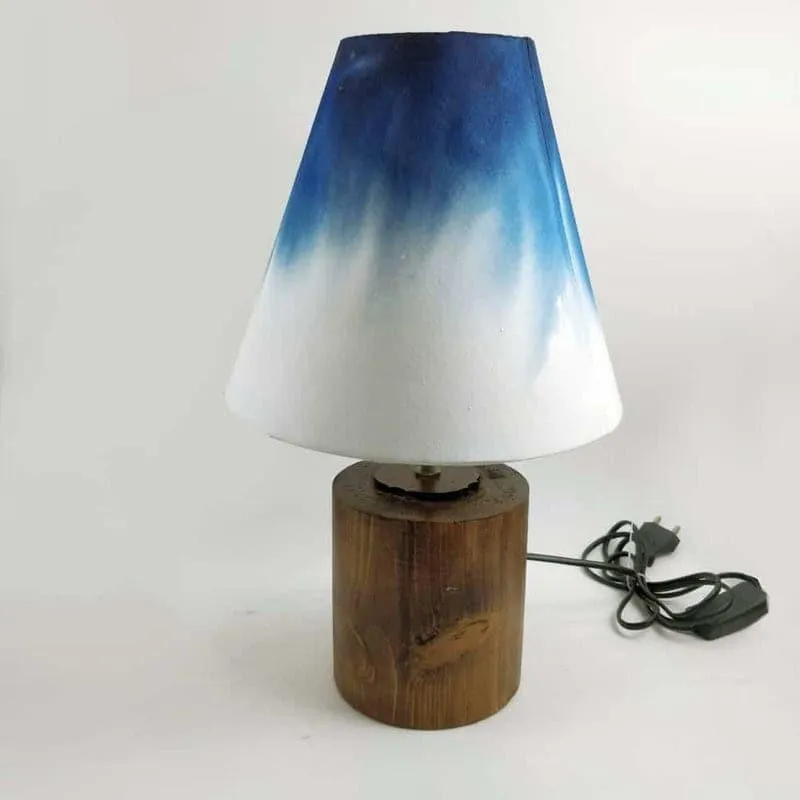 Grady Glow Cone Handpainted Fabric Table Lamp - Blue,White media 4