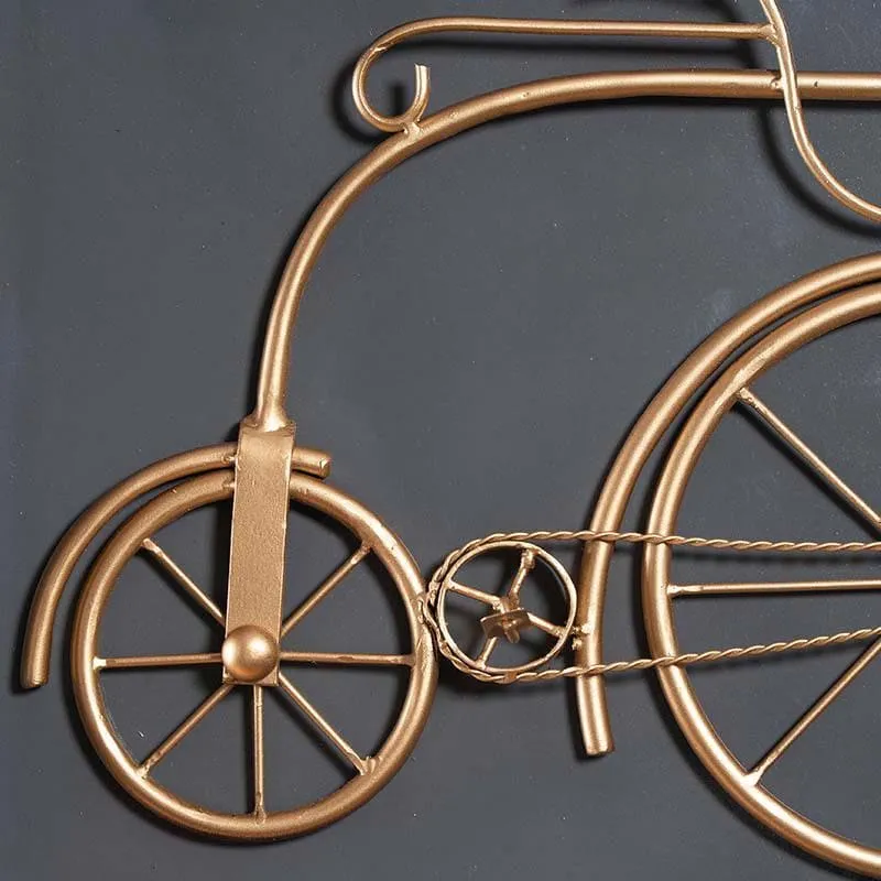 Muted Gold Retro Metal Bicycle Wall Accent media 4