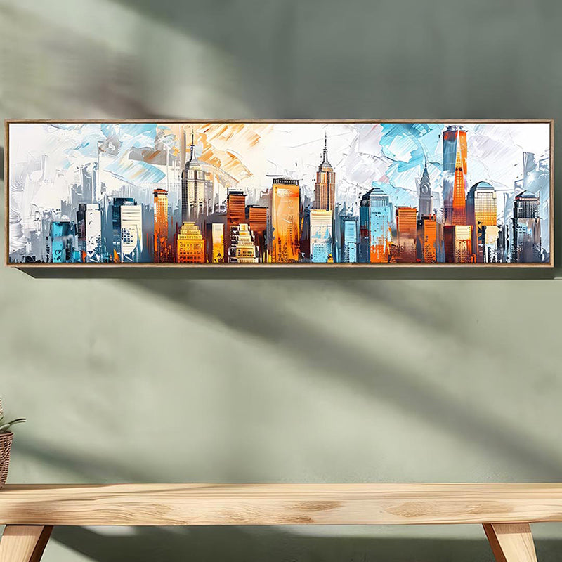 Vibrant Cityscapes Modern Canvas Wall Art With Frame media 3