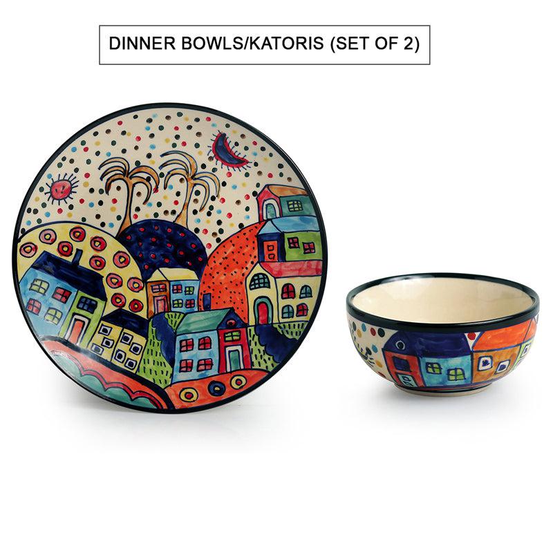 Coastal Cottage Handpainted Ceramic Dinner Set (170 ML) - 3 Piece Set media 4