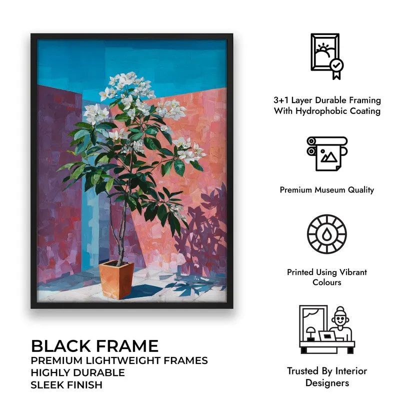 Corner Bloom Canvas Wall Painting - Black Frame media 9