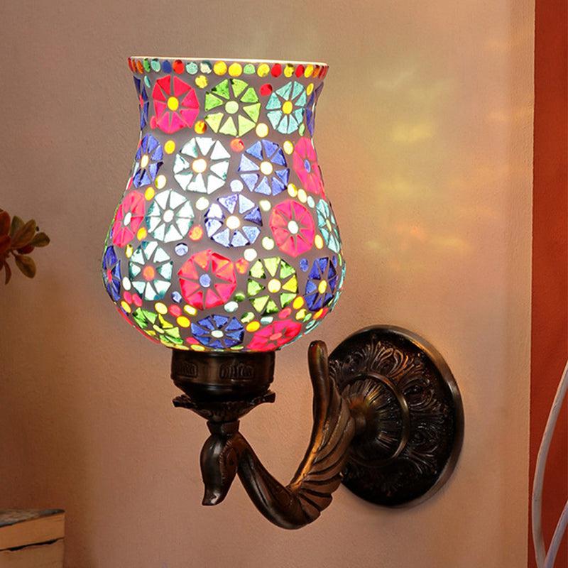 Zava Retro Mosaic Glass & Metal Wall Lamp
