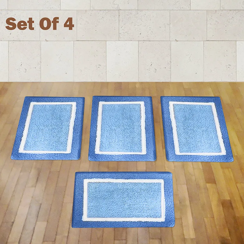 Luxe Anti Skid Bath Mat (Light Blue) - Set Of Four media 1