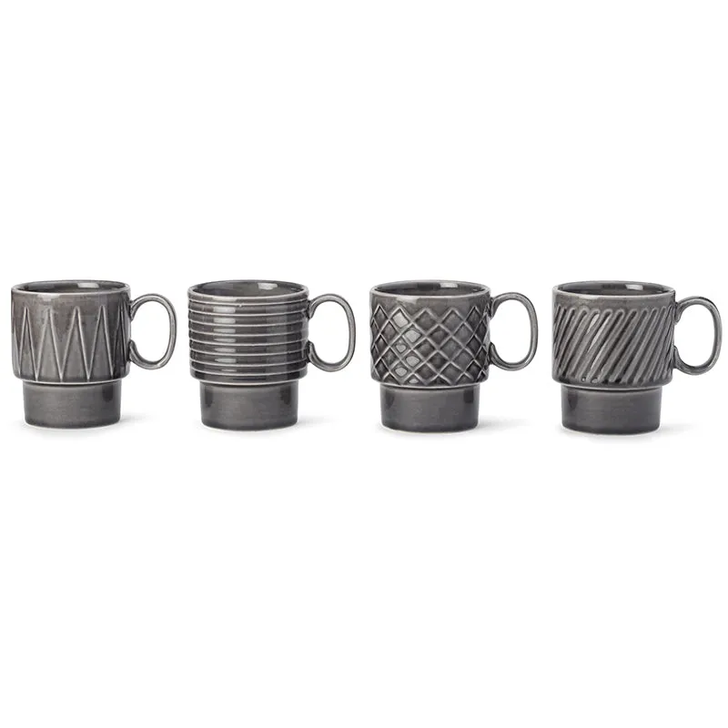 Monolith Ash Grey Ceramic Mug (150 mL Each) - Set Of Four media 3