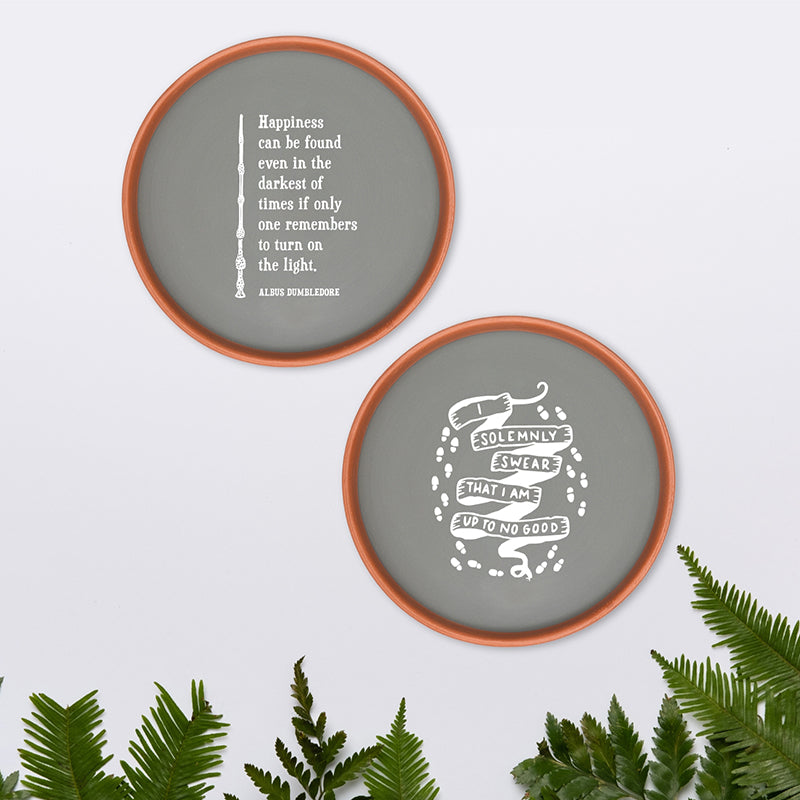 Potter Quote Terracotta Wall Plate - Set Of Two