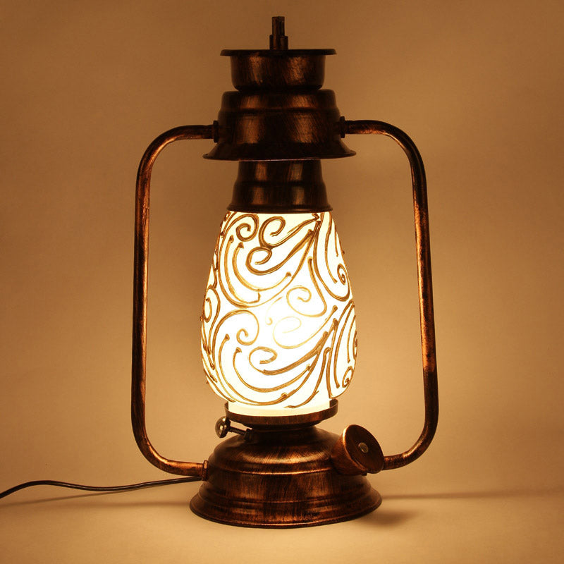 Saagar Mosaic Lantern Iron Table Lamp - Brown,Gold media 4