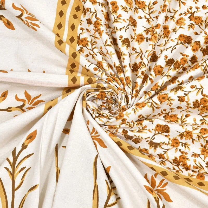 Vinea Cotton Bedsheet (Yellow,White) - 240 TC media 5