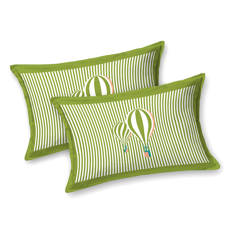 Illusion Stripey Balloon Cotton Bedsheet (Green) - 200 TC media 6