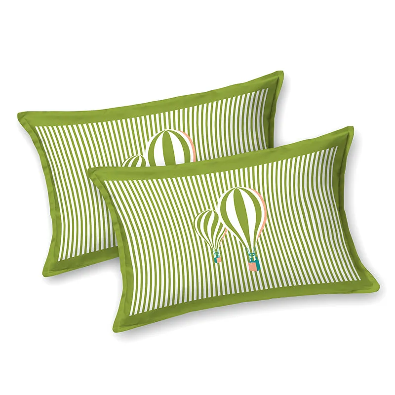 Illusion Stripey Balloon Cotton Bedsheet (Green) - 200 TC media 6