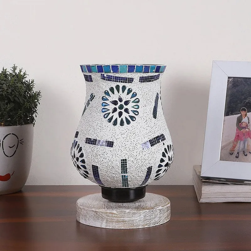 Brillora Mosaic Glass Table Lamp With Wooden Base - Multicolor media 4