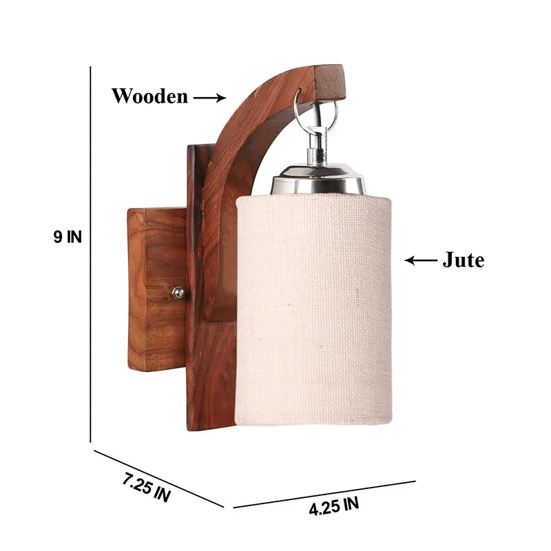 Forma Fabric & Wooden Wall Lamp - Beige media 5