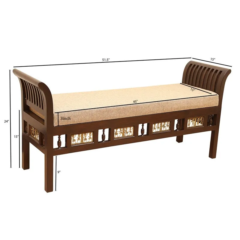 Myla III Teak Wood Ottoman media 7