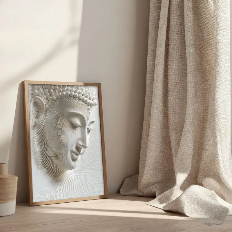 Meditative Flow Wall Painting With Brown Frame media 3