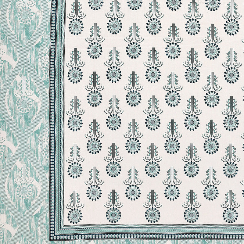 Ananya Floral Printed Cotton Bedsheet (Blue) - 144 TC media 6