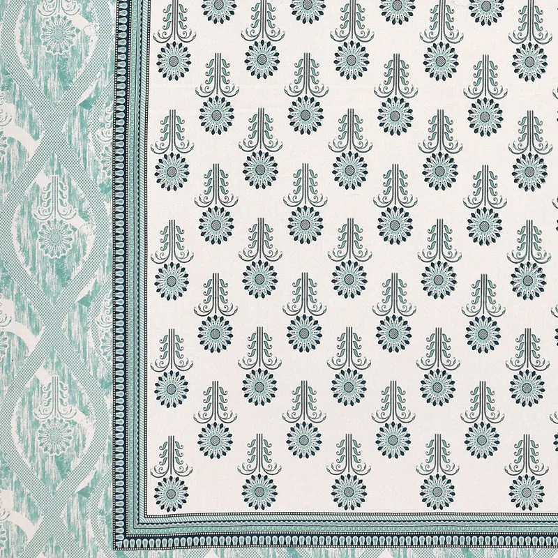 Ananya Floral Printed Cotton Bedsheet (Blue) - 144 TC media 6