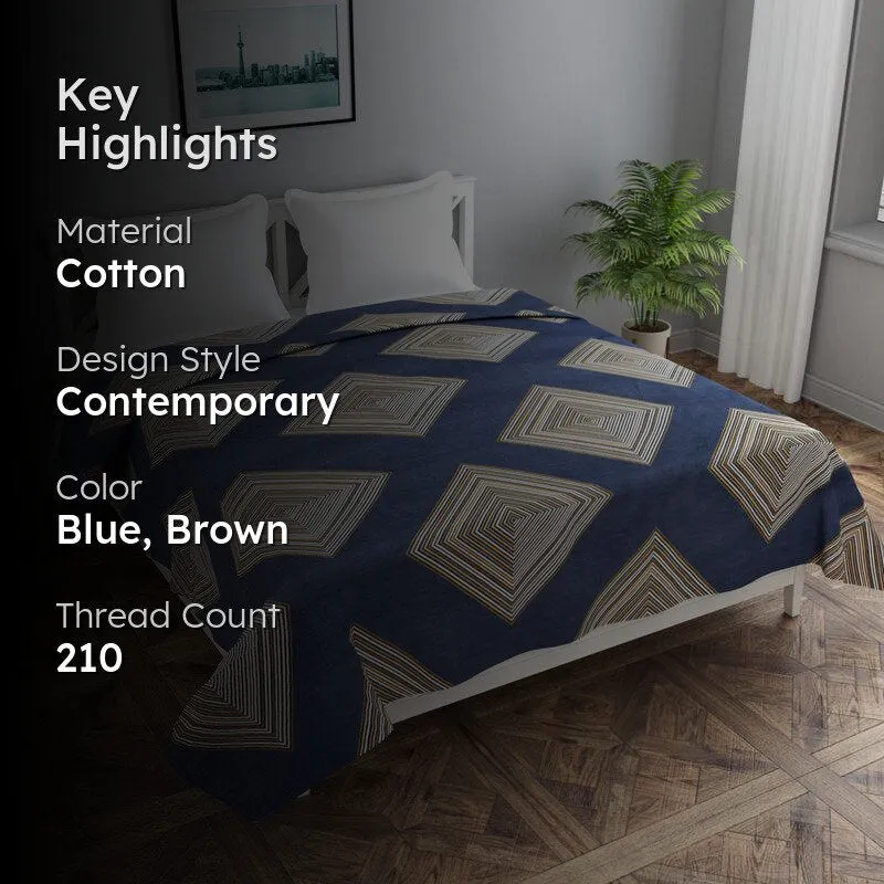 Spaced Tiles Cotton Duvet Cover - 210 TC media 2
