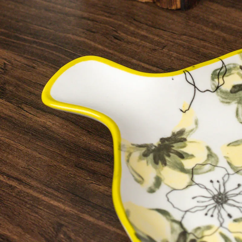 Golden Petal Porcelain Platter - Four Piece Set - 6