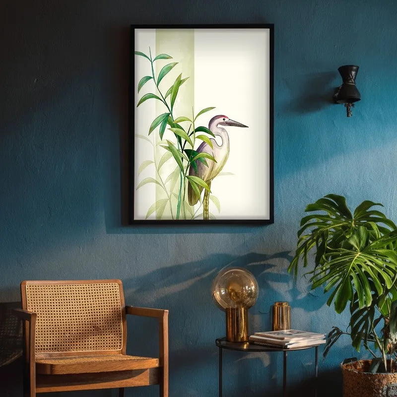 Soothing Stork Botanical Archival Paper Wall Art With Frame media 4