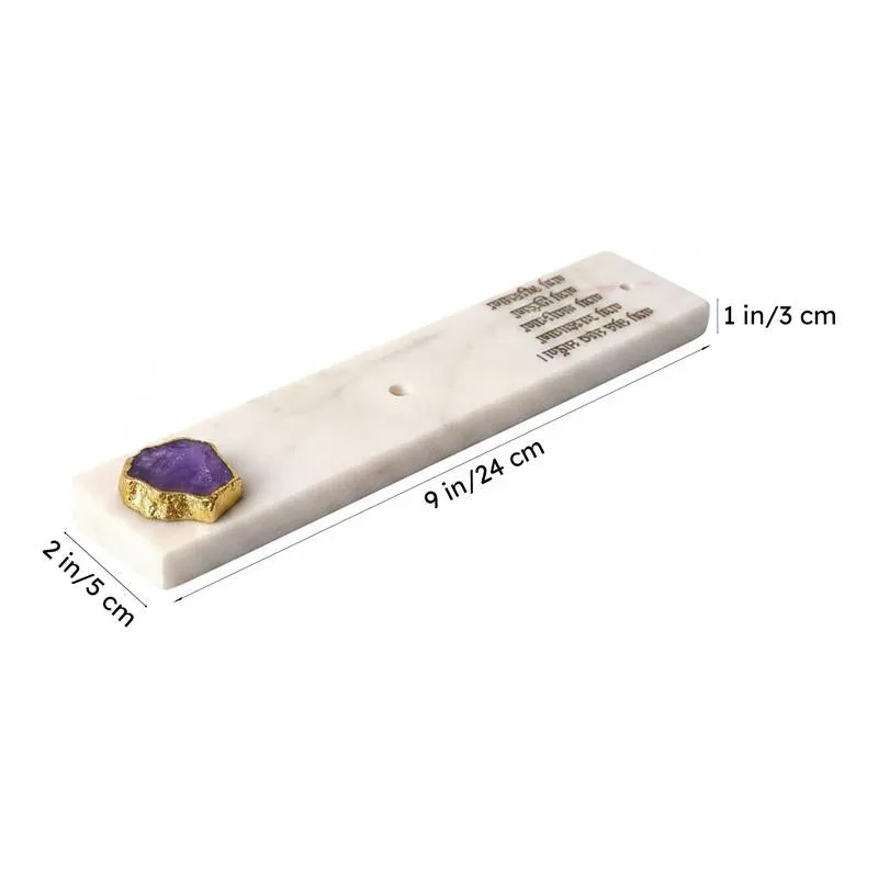 Nmokar Matra Marble Incense Holder With Agate Plating - Purple media 6