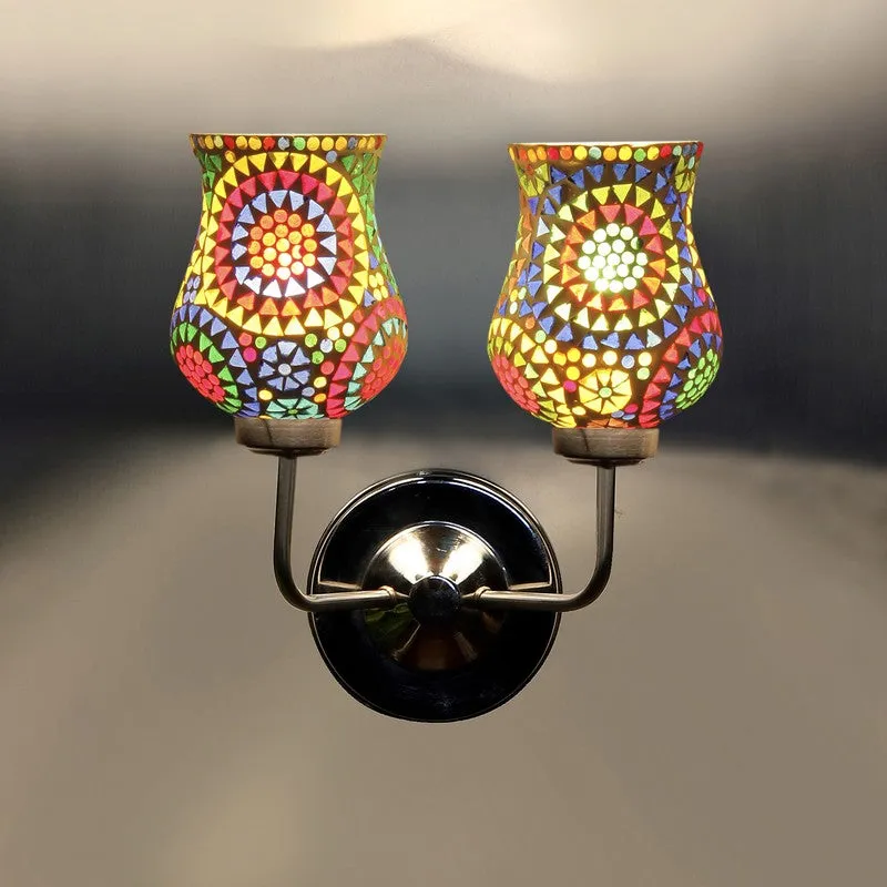 Tessera Glow Mandala Art Glass Wall Lamp media 8