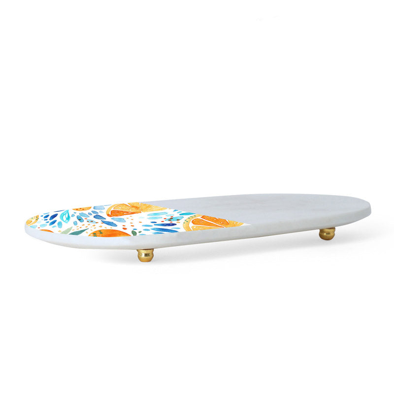 Zestora Printed (Marble,Brass) Marble Platter media 4