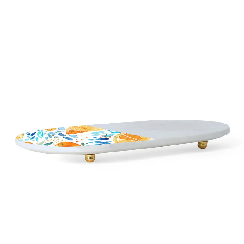 Zestora Printed (Marble,Brass) Marble Platter media 4