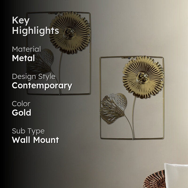 Sculpted Flora Metal Wall Accent - Set Of Two media 2