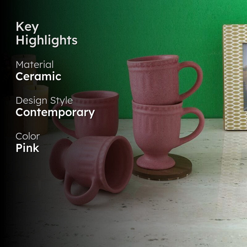 Royal Ceramic Coffee Mug (300 mL Each) - Set of Four media 2