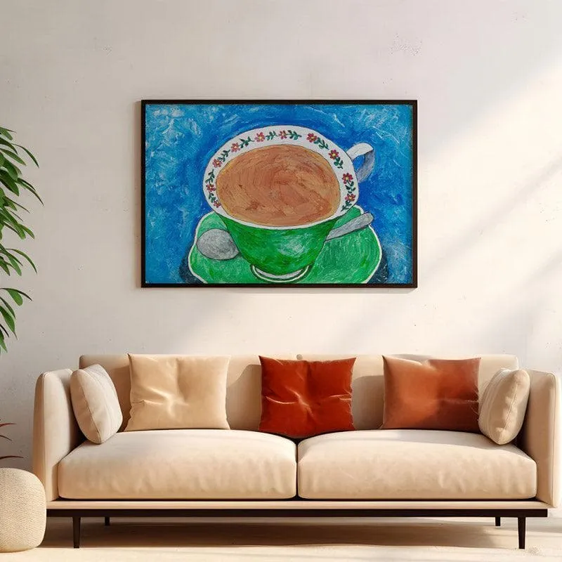 Mpume's Teacup Canvas Wall Painting - Black Frame media 4