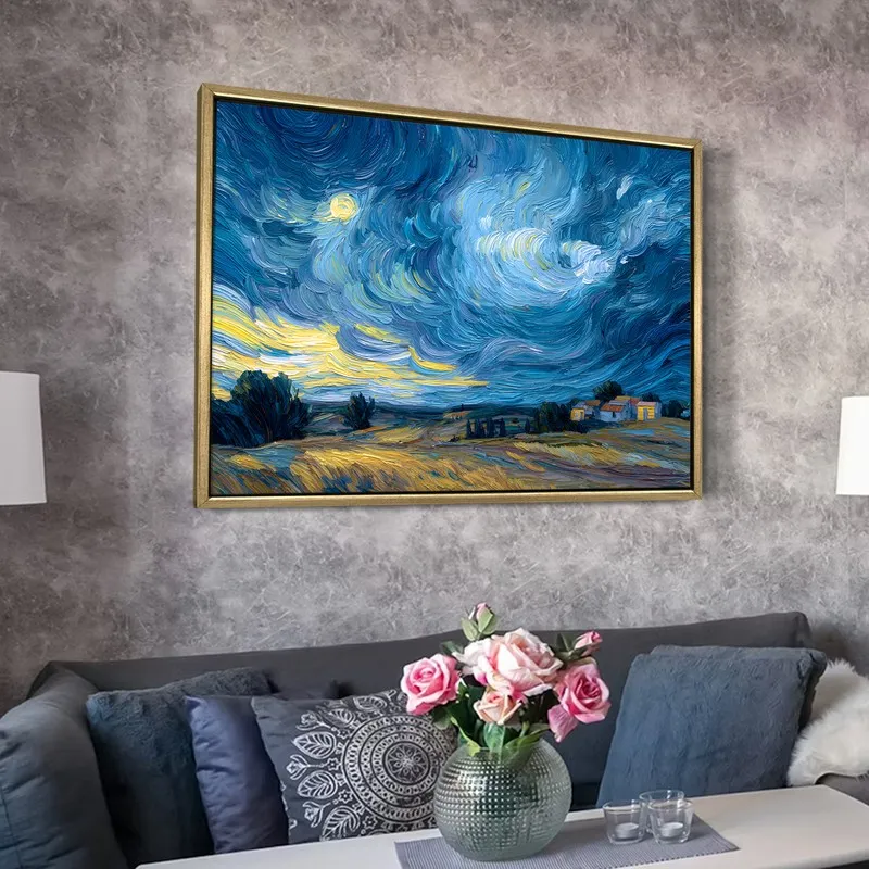 Azure Tempest Canvas Wall Painting With Frame media 6