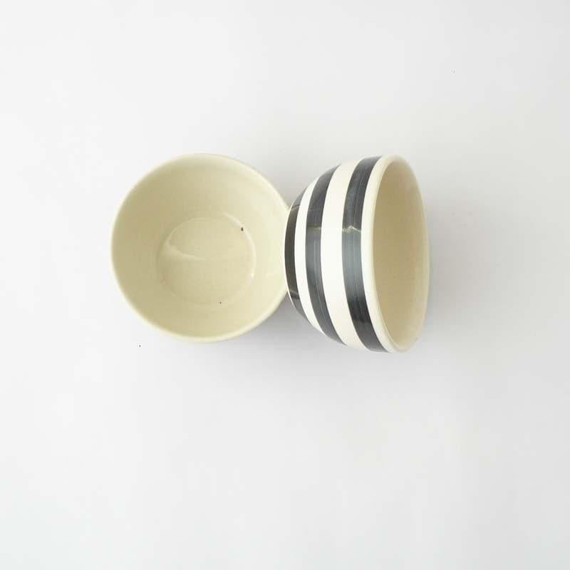 Navy Stripes Ceramic Bowl - Set Of Two media 4