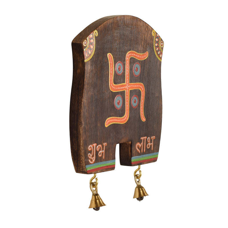 Swastika Mangal Handcrafted Wooden Wall Accent media 5