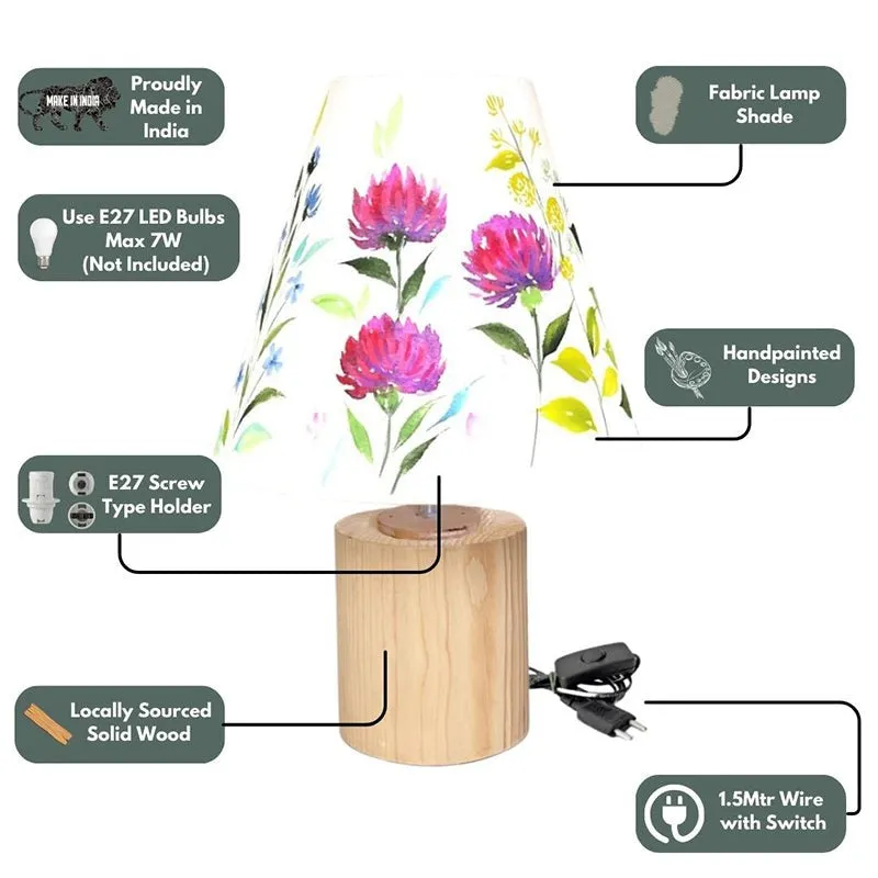 Daisy Dip Cone Handpainted LED Fabric Table Lamp - Multicolor media 3