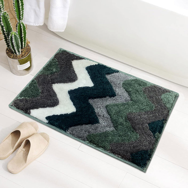 Mason Chevron Microfiber Bath Mat - Green media 3