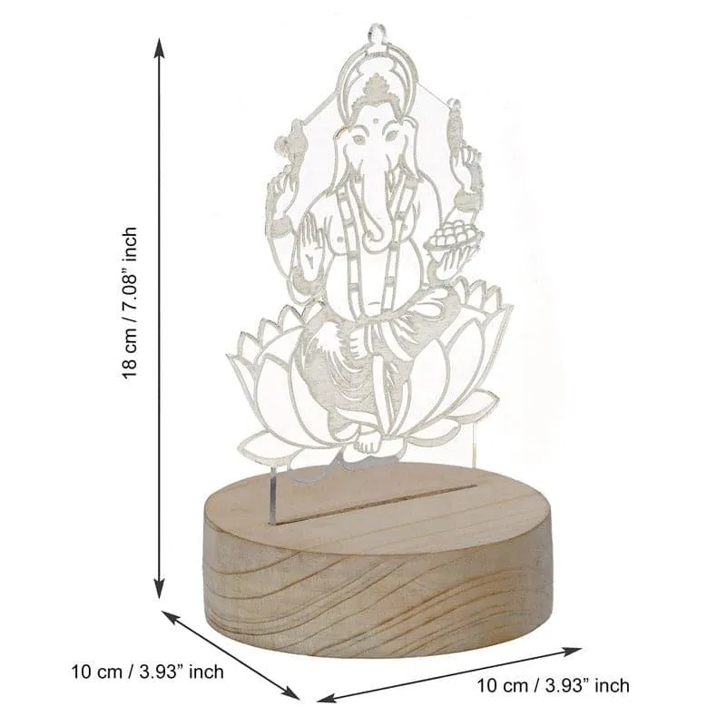 Lord Ganesha LED Acrylic Table Lamp - Brown media 4