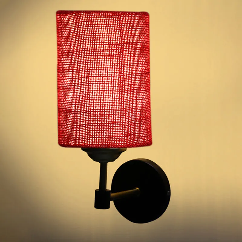 Sienna Sleek Jute Wall Lamp - Maroon media 5