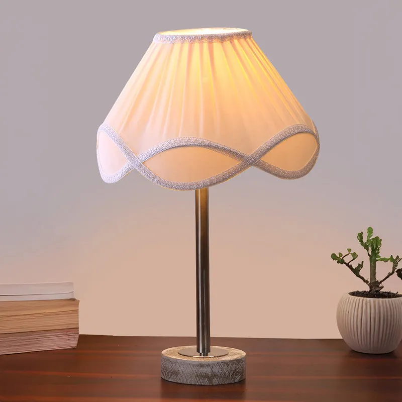 Valencia Rodin Wooden Table Lamp - OffWhite,Silver,White media 2