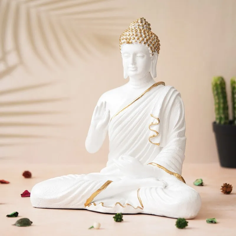 Light of Wisdom Buddha Idol - White media 3